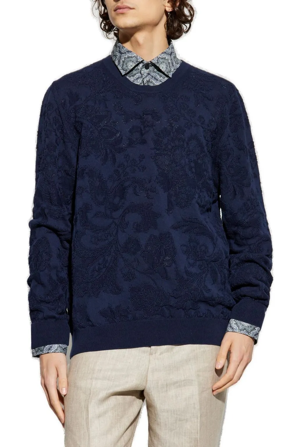 Etro Jacquard Crewneck Knitted Jumper