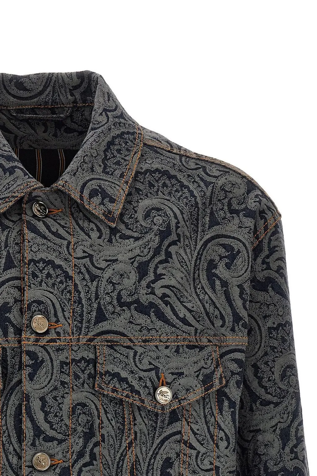 Etro Paisley Jacquard Denim Jacket