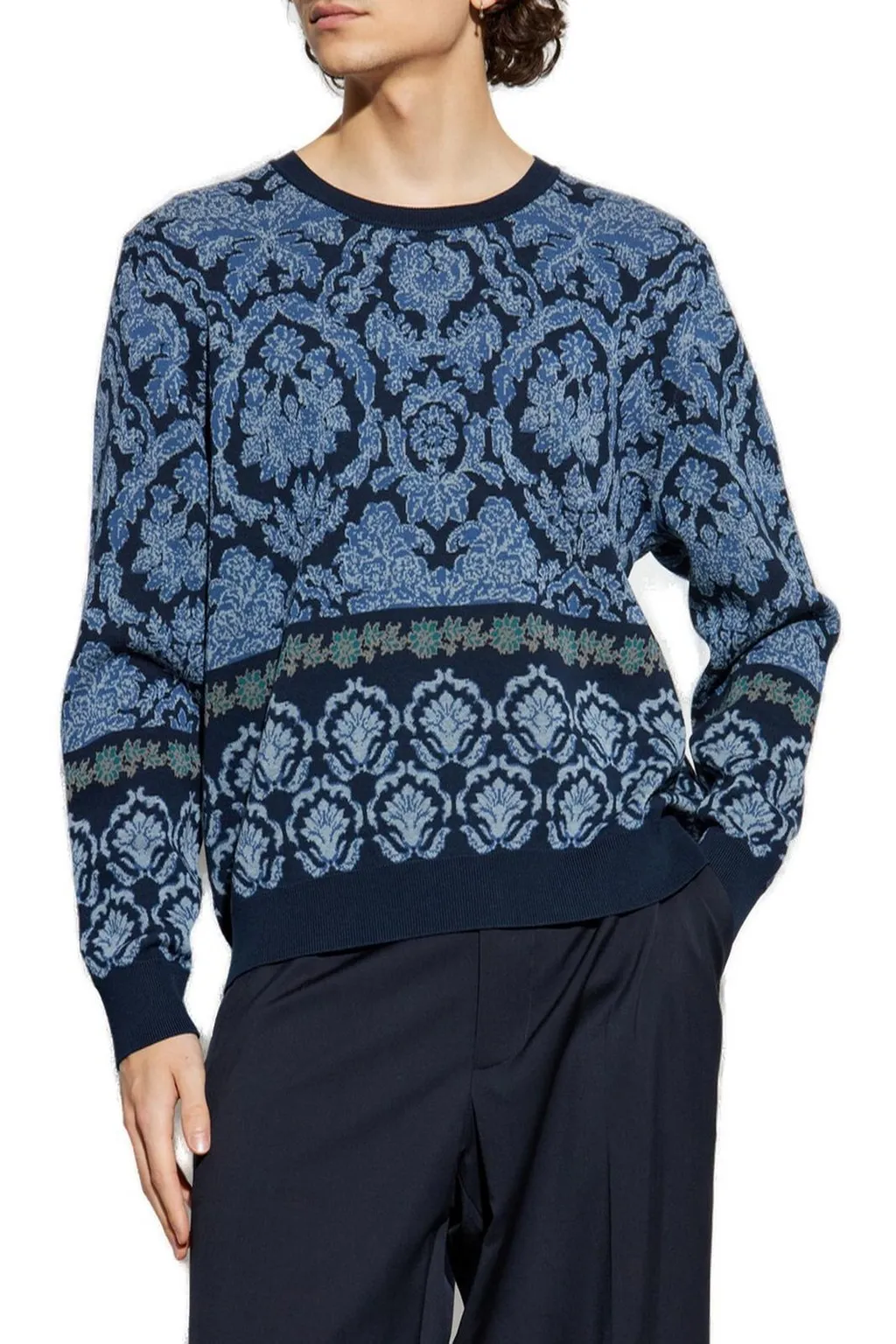 Etro Decorative Pattern Crewneck Knitted Jumper