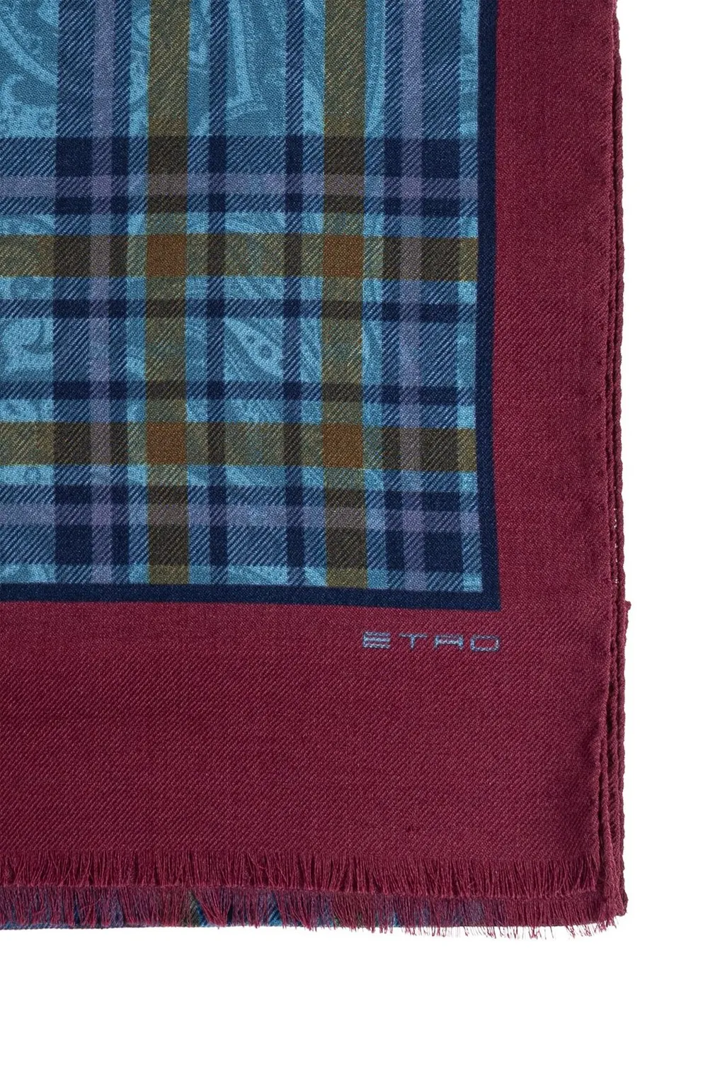 Etro Frayed Edge Checked Scarf