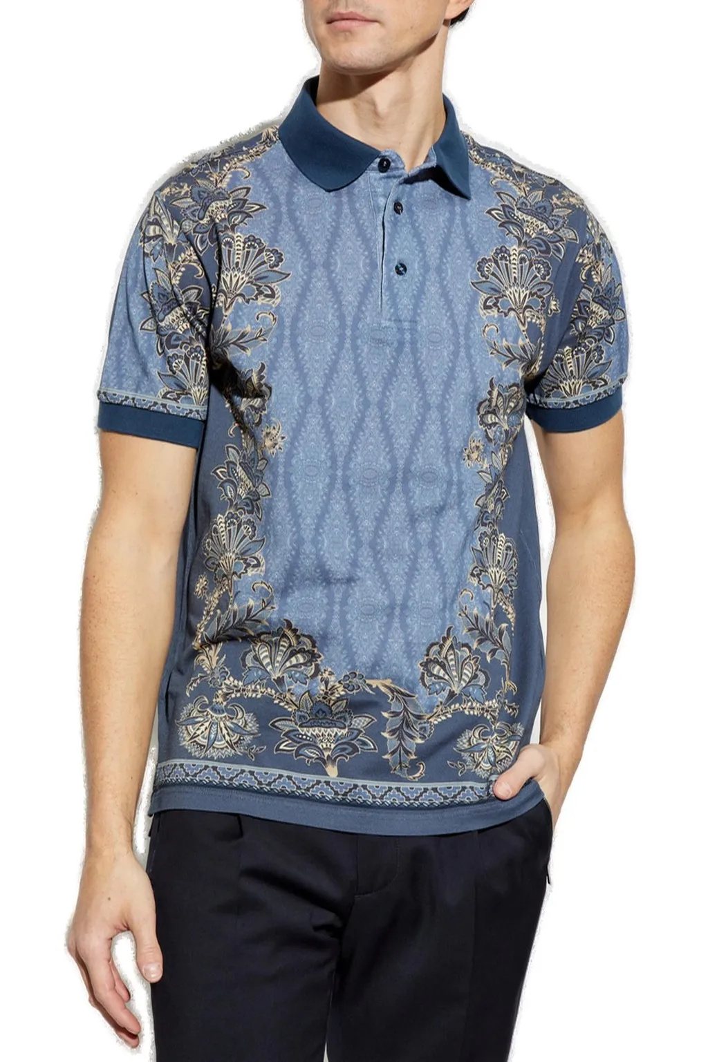 Etro Paisley Printed Short-Sleeved Polo Shirt