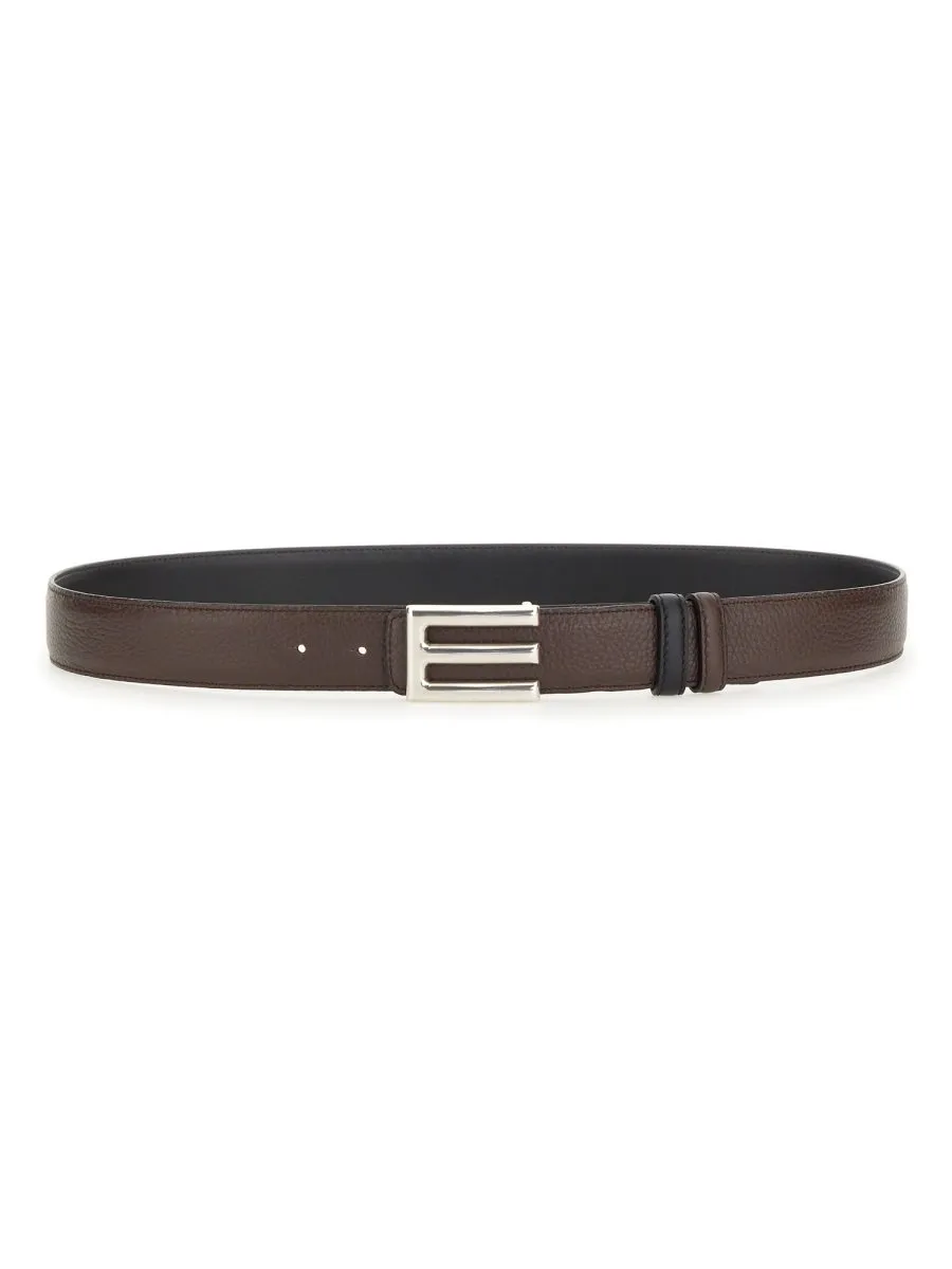 Etro Logo Plaque Reversible Belt