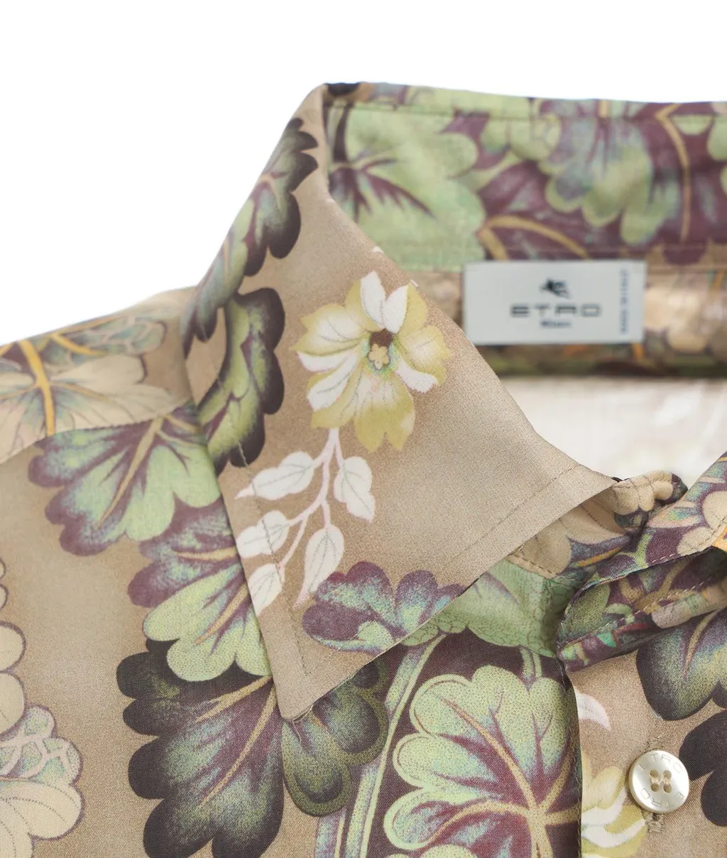 Etro Floral-Printed Curved Hem Shirt