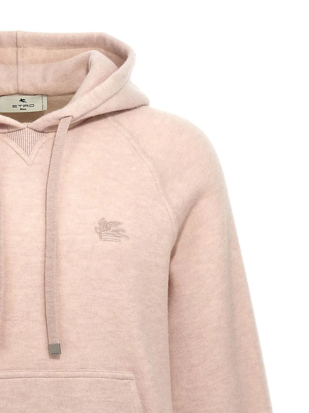 Etro Logo Embroidered Knit Drawstring Hoodie