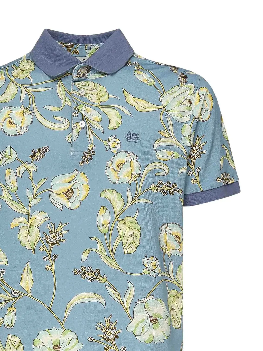 Etro Printed Short Sleeve Polo Shirt