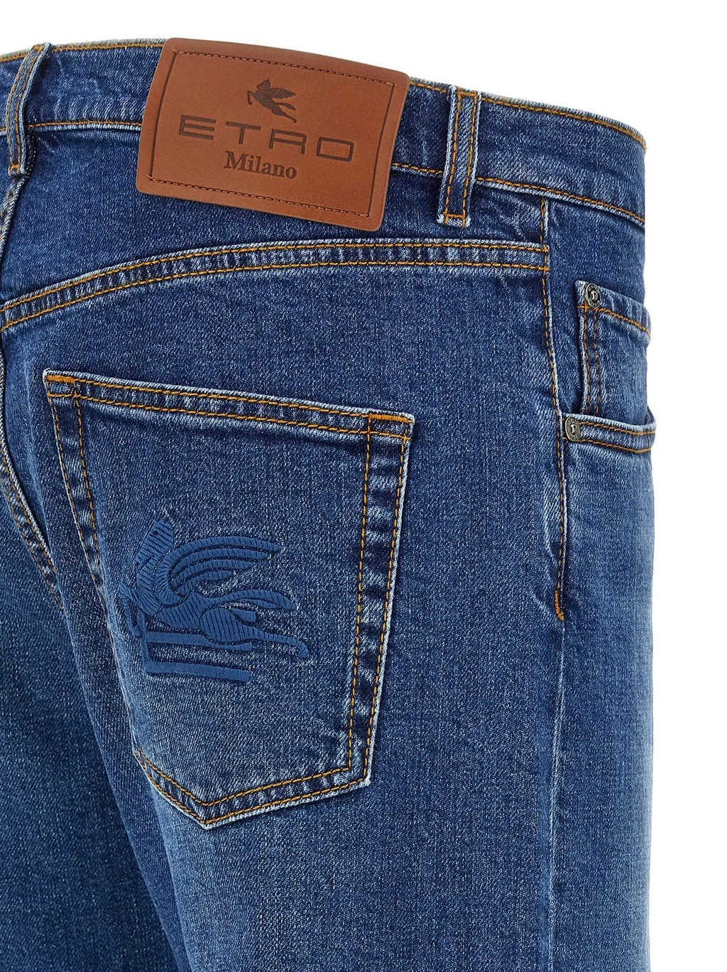 Etro Pegaso Embroidered Straight Leg Jeans