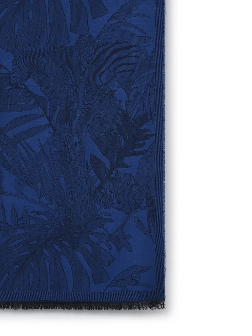 Etro Motif Printed Frayed Edge Scarf