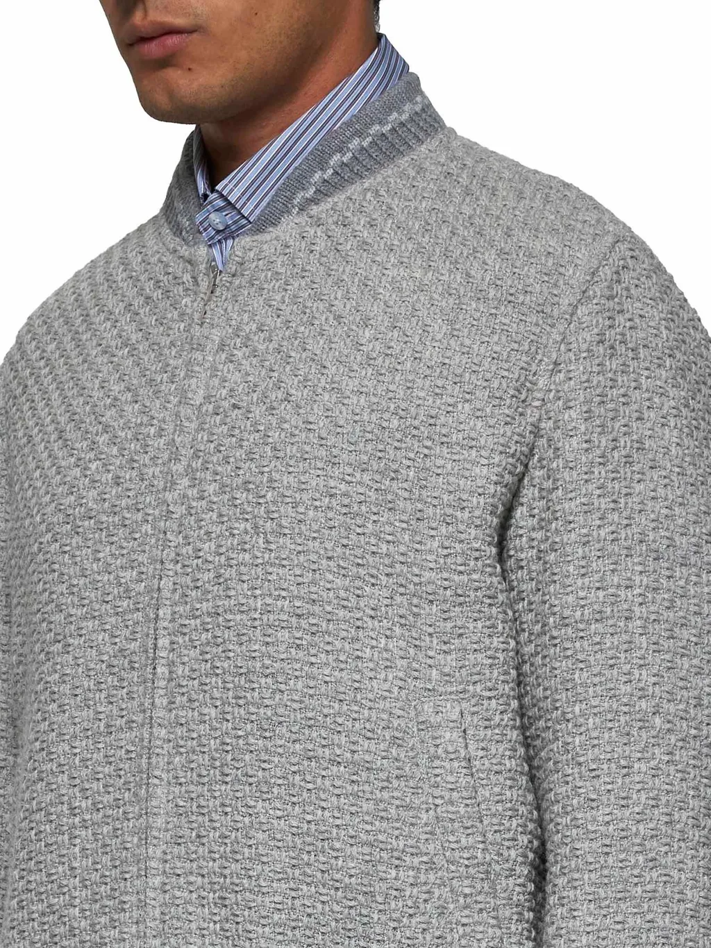 Etro Chunky Knitted Bomber Jacket