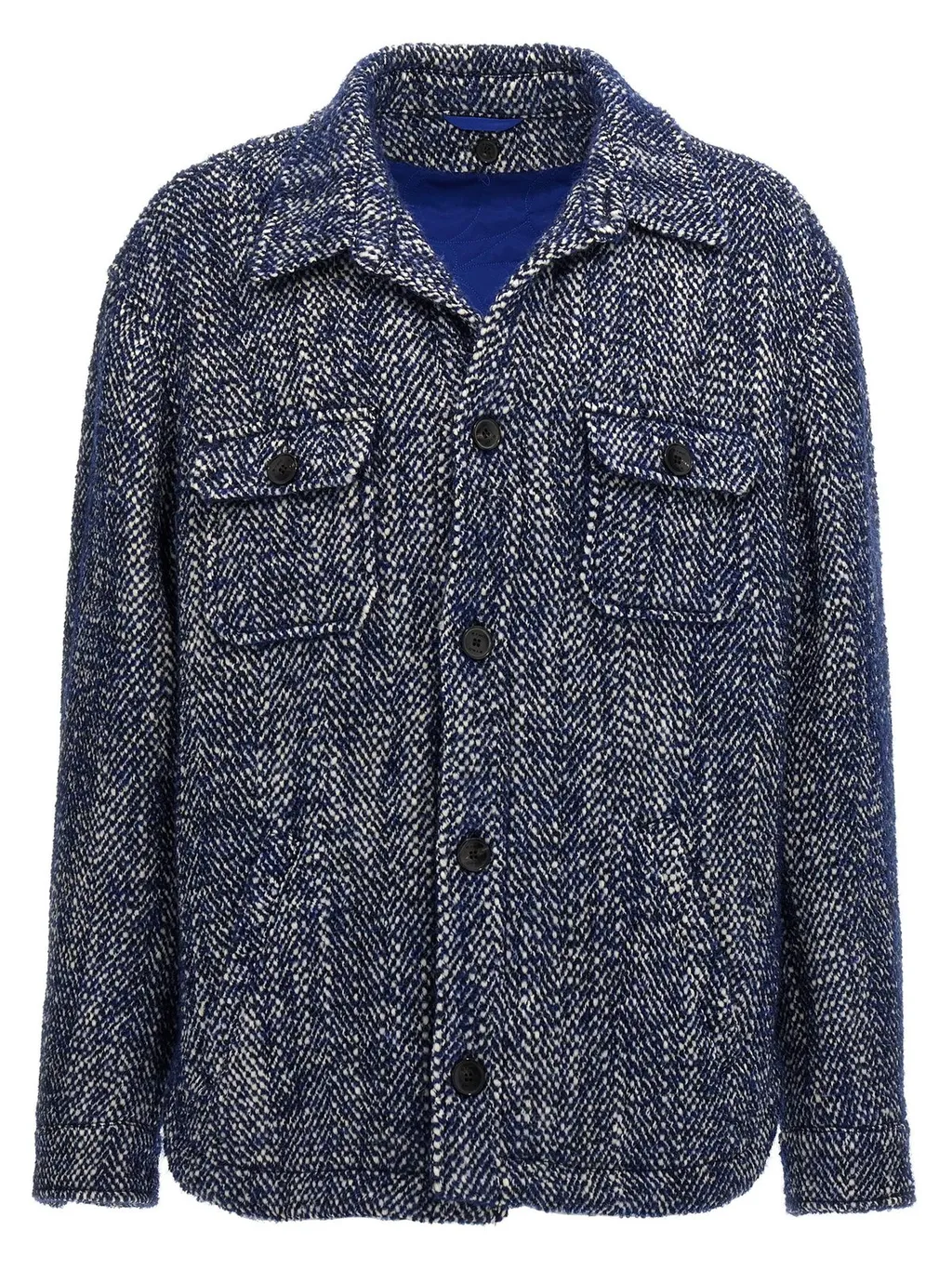 Etro Herringbone Pattern Buttoned Shirt Jacket