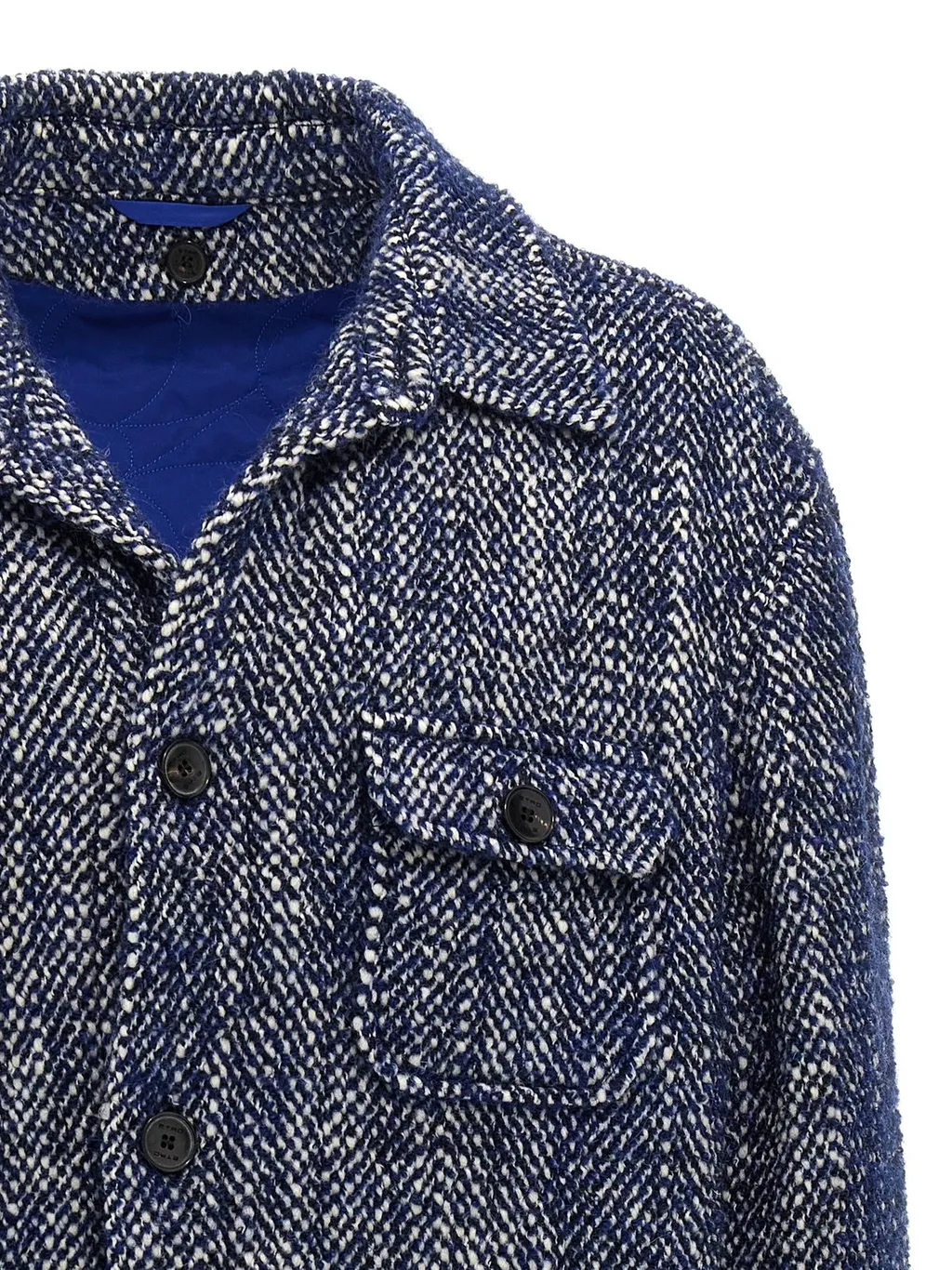Etro Herringbone Pattern Buttoned Shirt Jacket