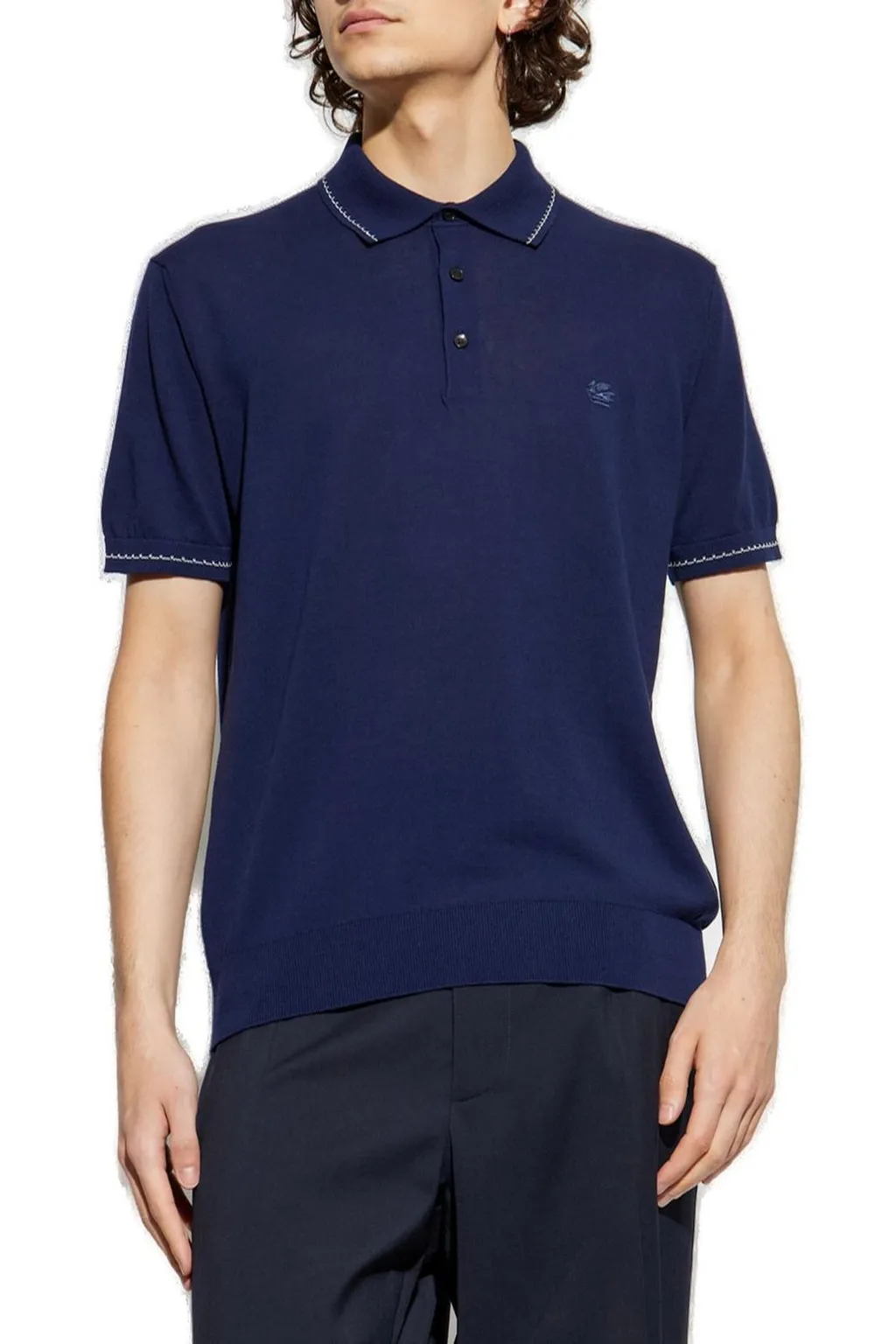 Tro Pegaso Embroidered Knitted Polo Shirt