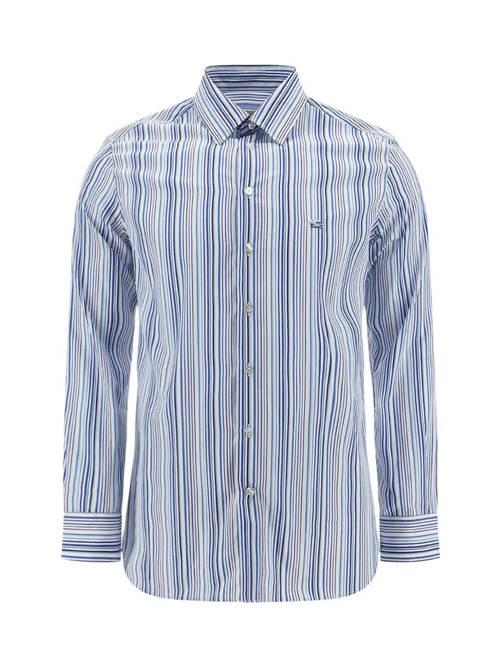 Etro Logo Embroidered Striped Button-Up Shirt