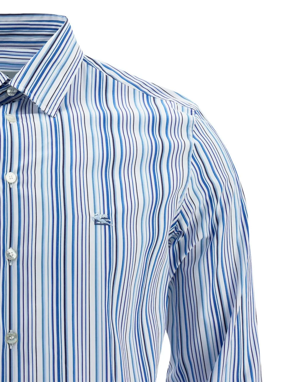 Etro Logo Embroidered Striped Button-Up Shirt