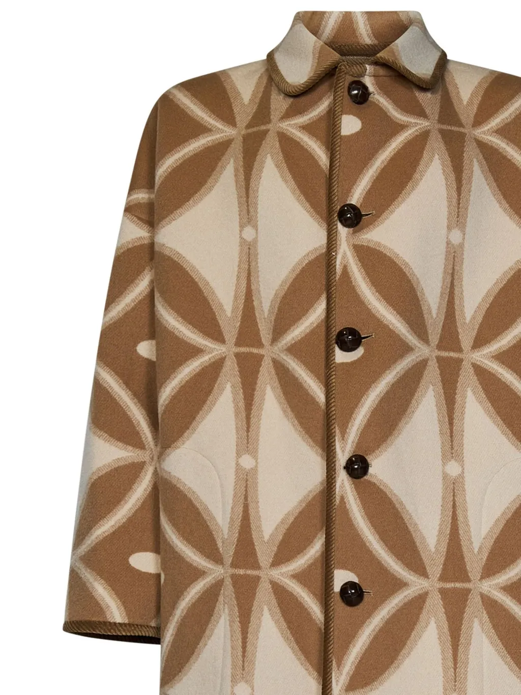 Etro Geometric-Pattern Jacquard Button-Up Coat