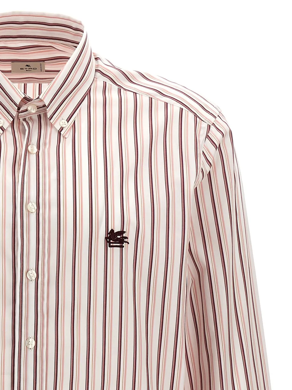 Etro Pegaso Embroidered Striped Shirt