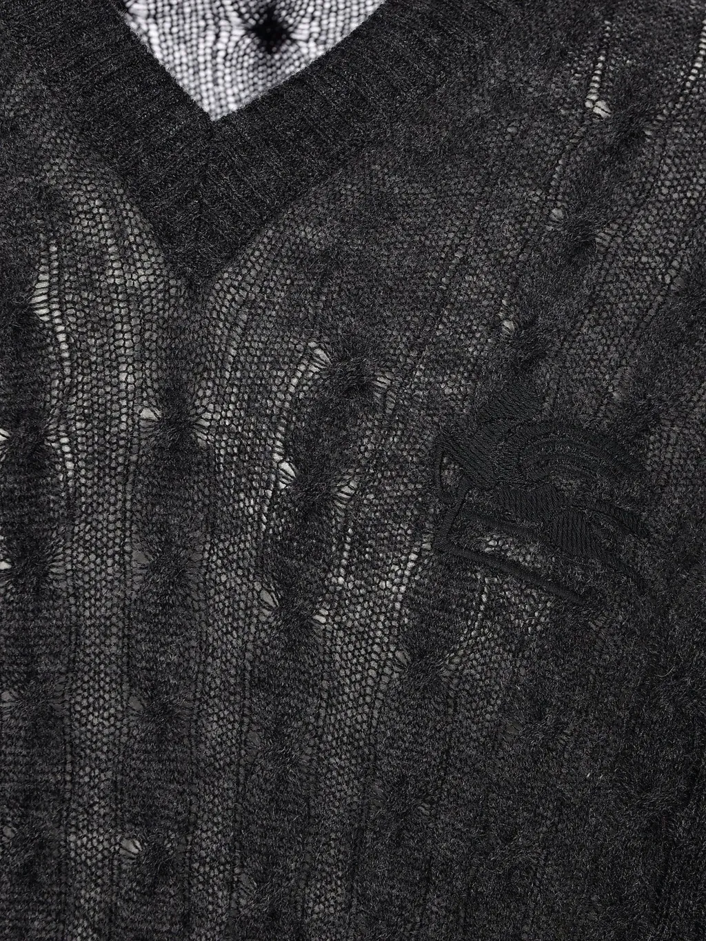 Etro Logo-Embroidered V-Neck Knitted Jumper