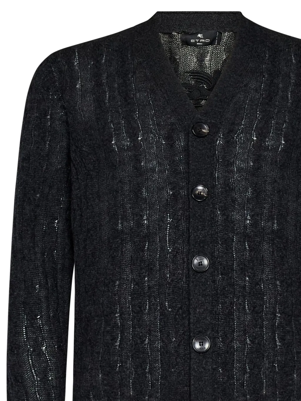 Etro Pegaso Embroidered V-Neck Buttoned Cardigan