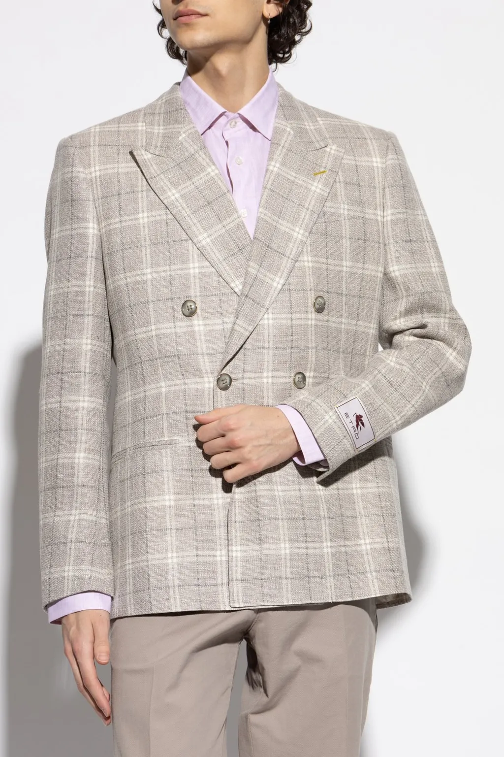 Etro Double-Breasted Checked Blazer