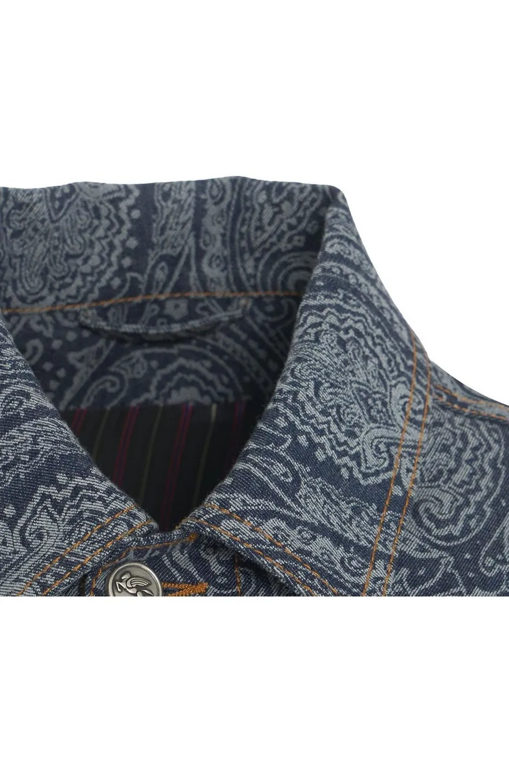 Etro All-Over Paisley Motif Denim Jacket