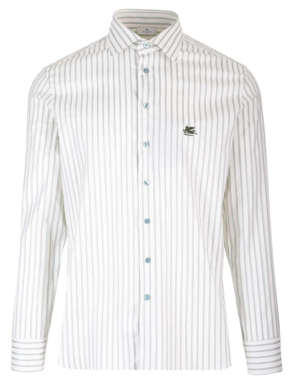 Etro Pegaso Embroidered Striped Shirt