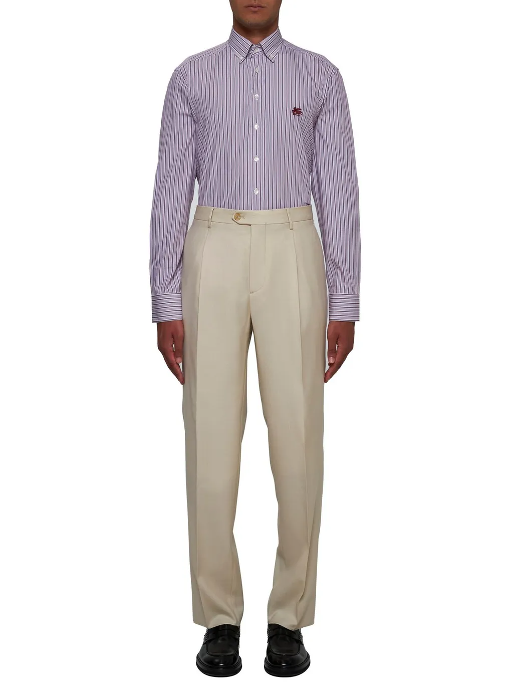 Etro Logo Embroidered Striped Shirt