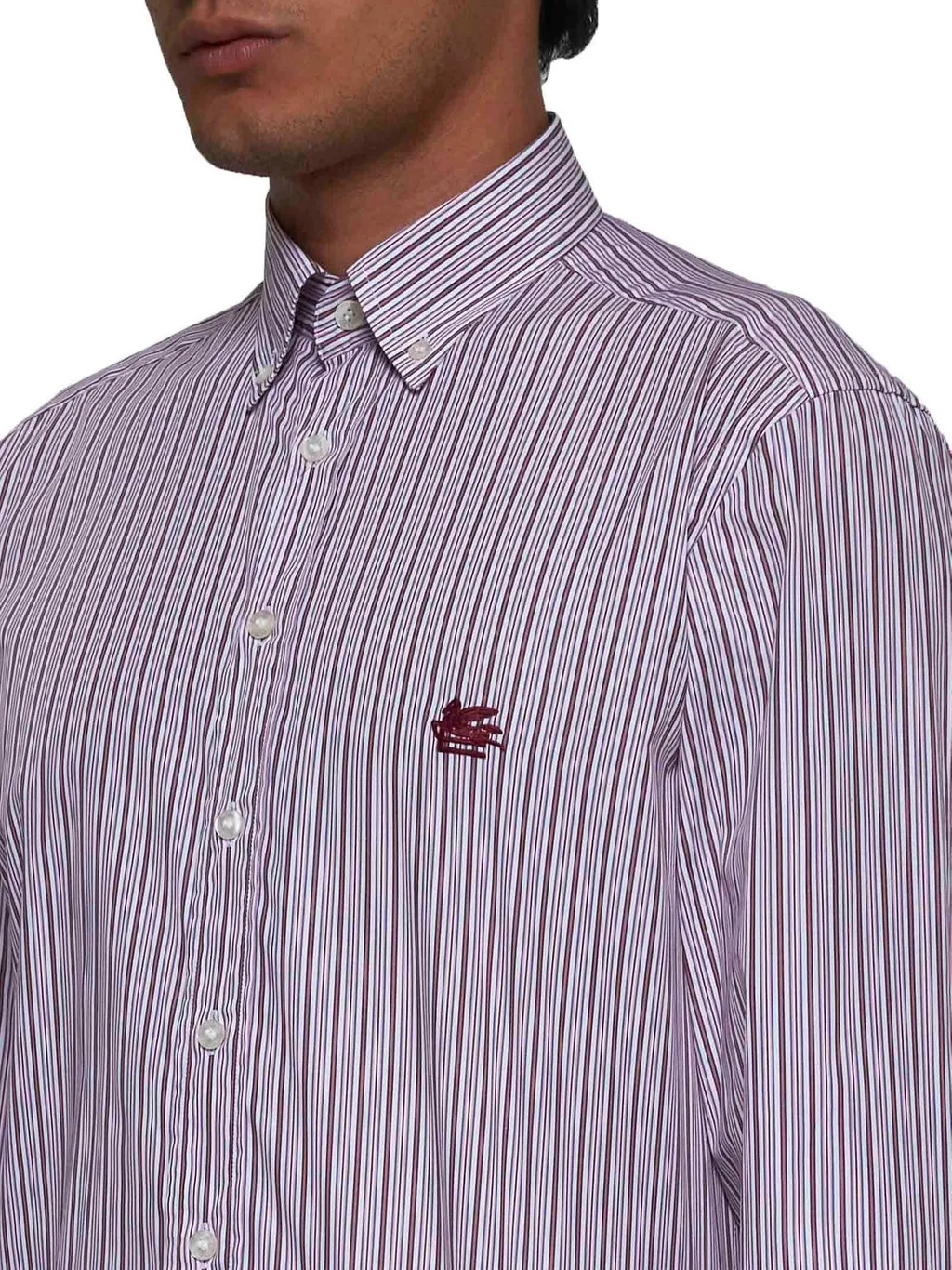 Etro Logo Embroidered Striped Shirt