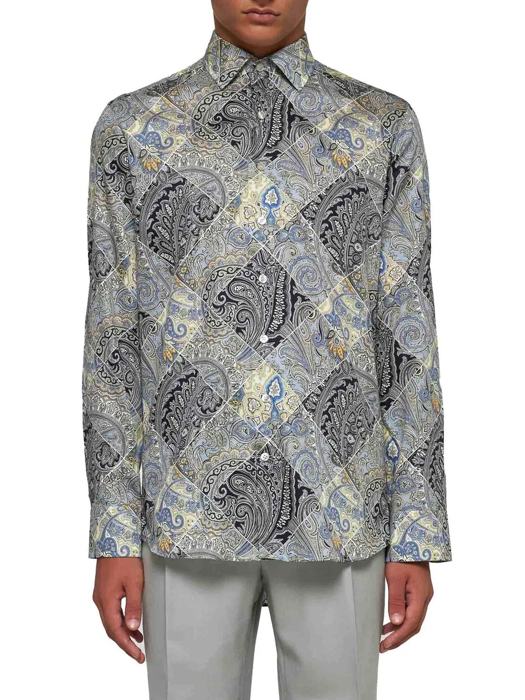 Etro Paisley-Printed Curved Hem Shirt