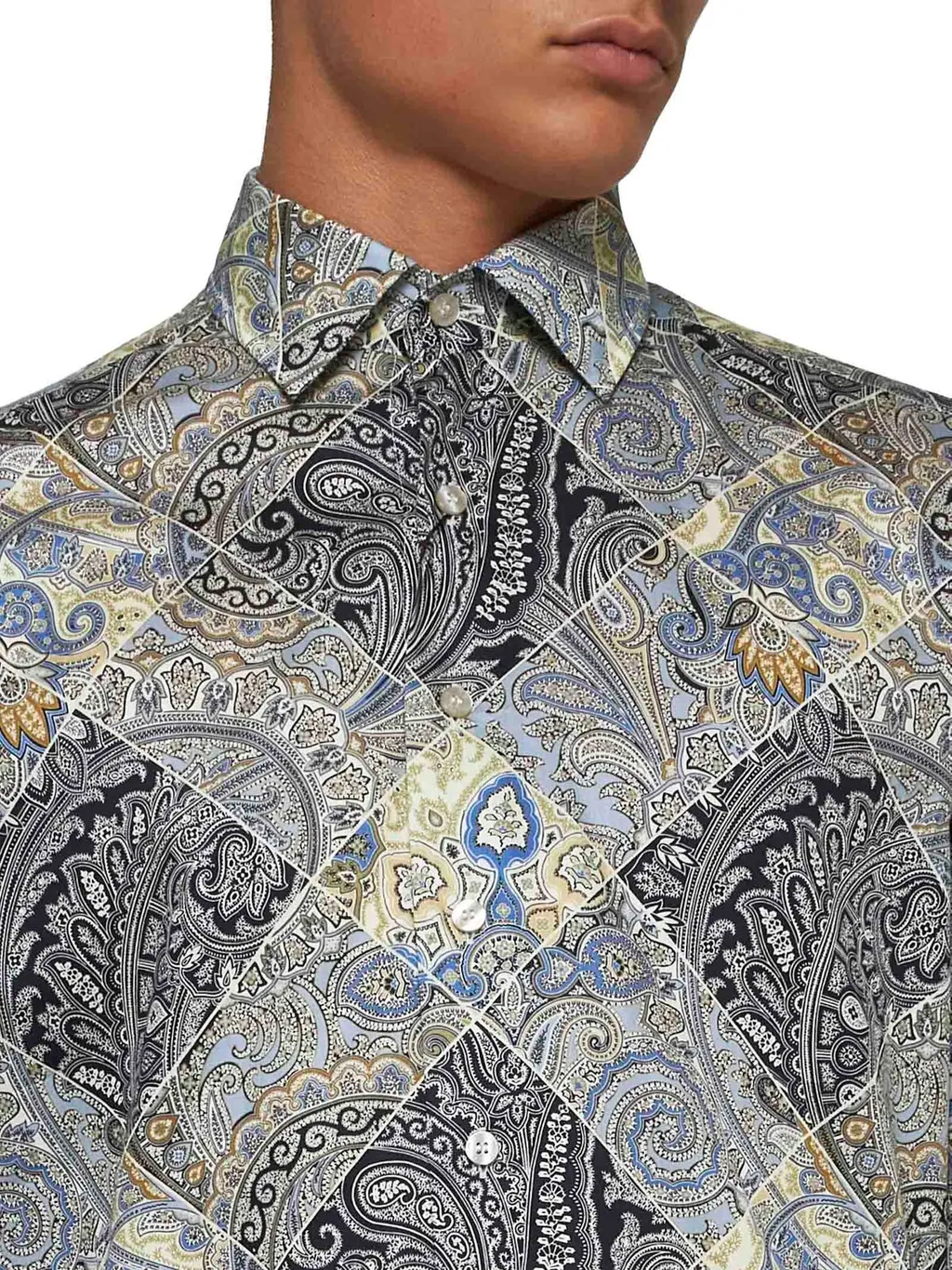 Etro Paisley-Printed Curved Hem Shirt