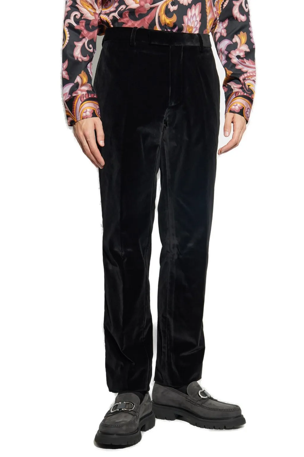 Etro Side Stripe Detailed Velvet Evening Trousers