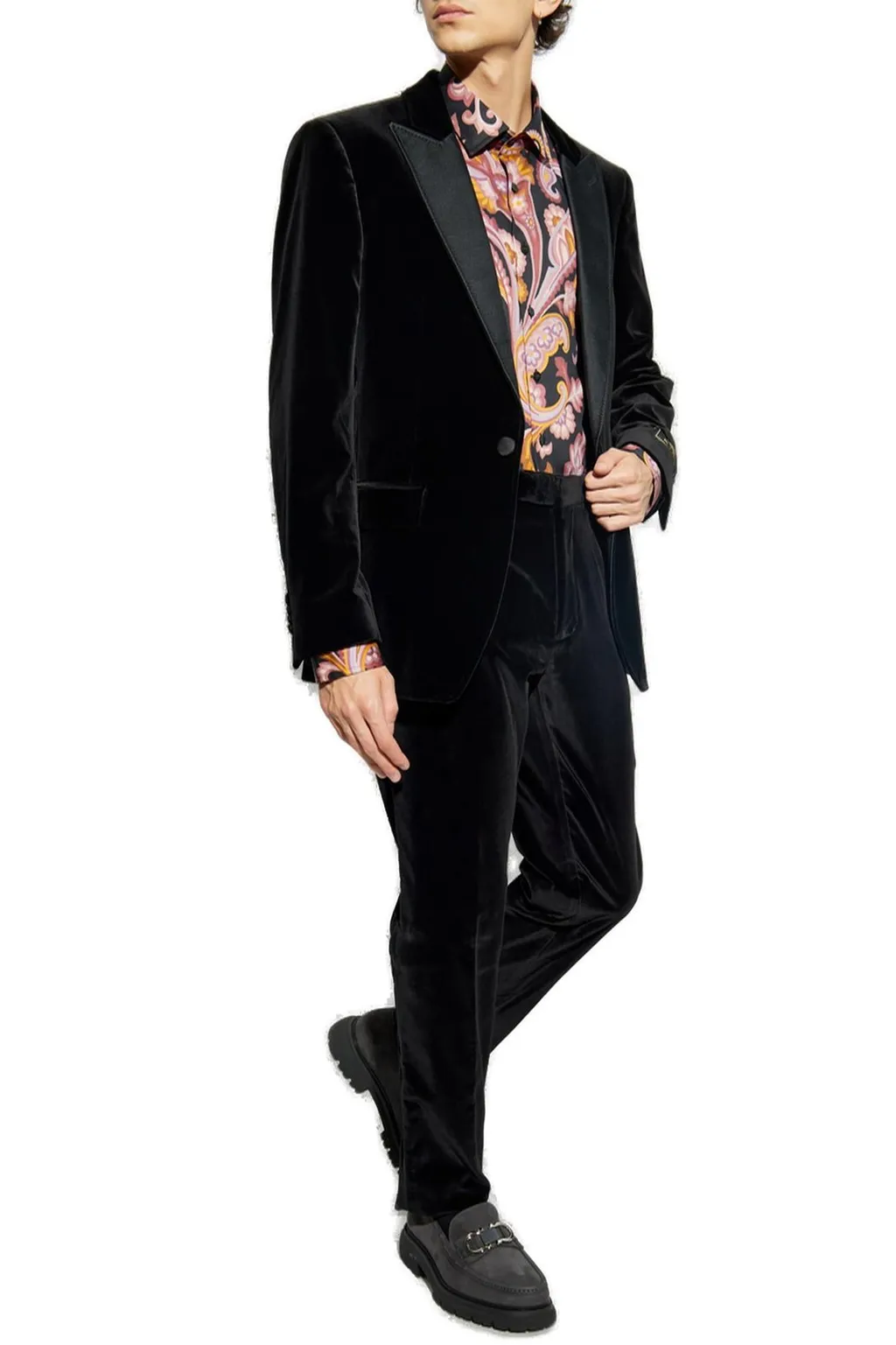 Etro Side Stripe Detailed Velvet Evening Trousers