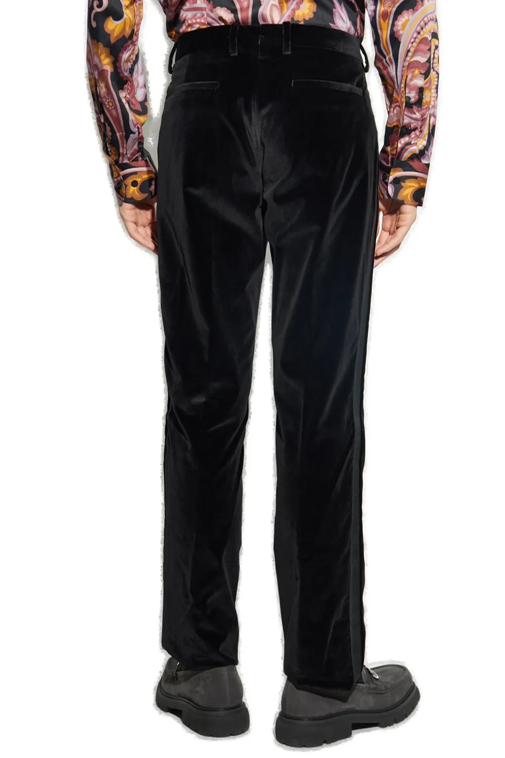 Etro Side Stripe Detailed Velvet Evening Trousers