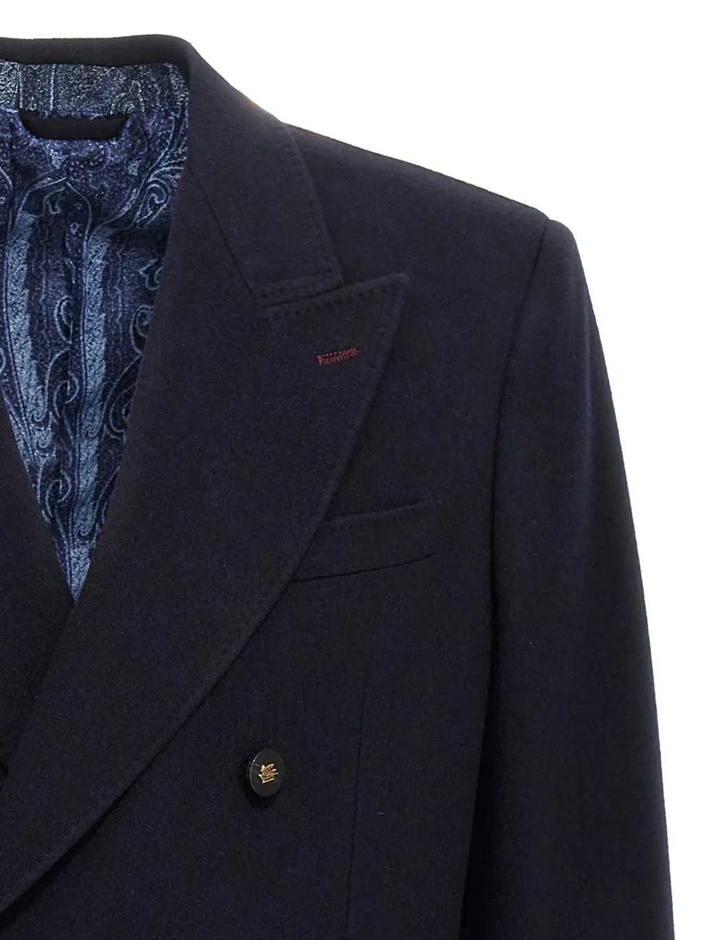 Etro Logo Patch Double-Breasted Blazer