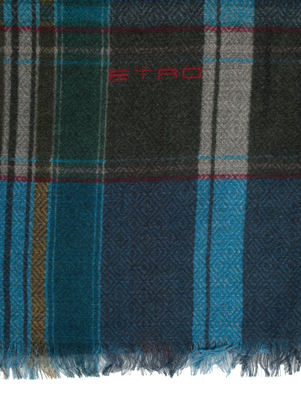 Etro Logo Printed Check Scarf