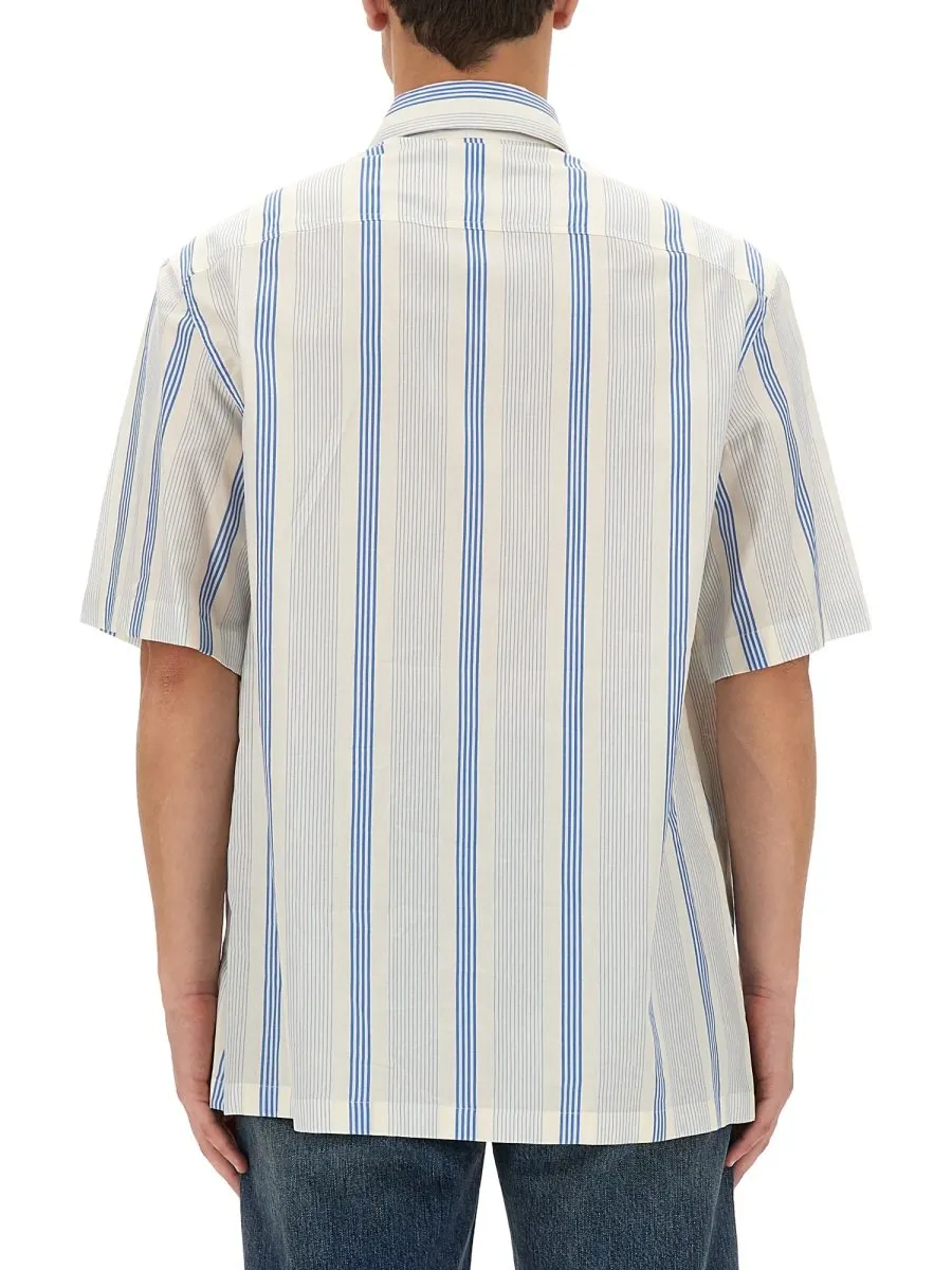 Etro Striped Logo Embroidered Shirt