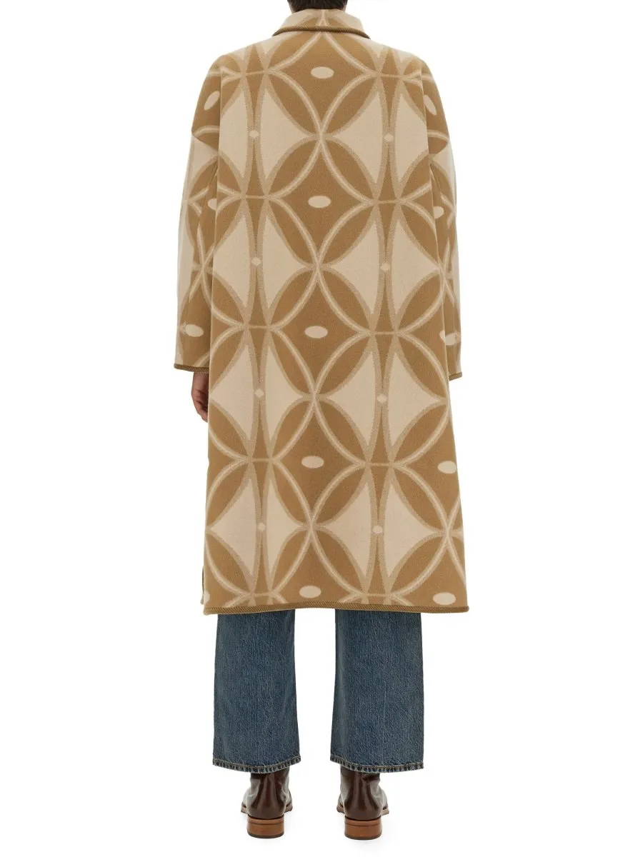 Etro Geometric Patterned Straight Hem Coat