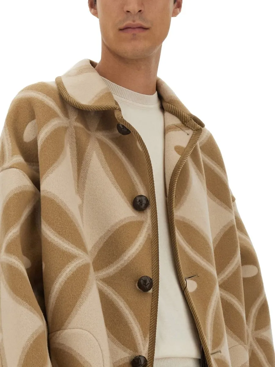 Etro Geometric Patterned Straight Hem Coat