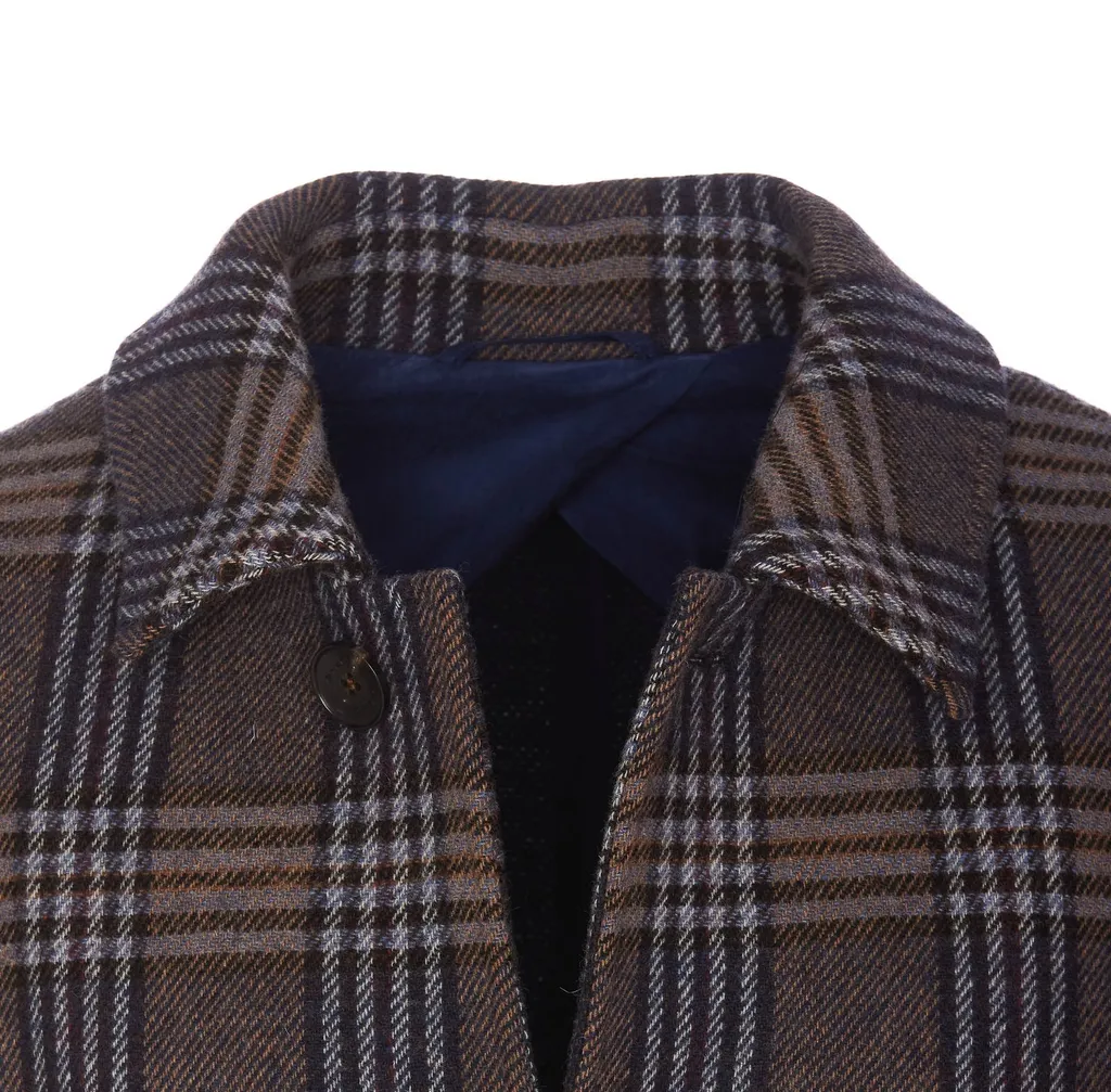 Etro Single-Breasted Plaid-Check Coat