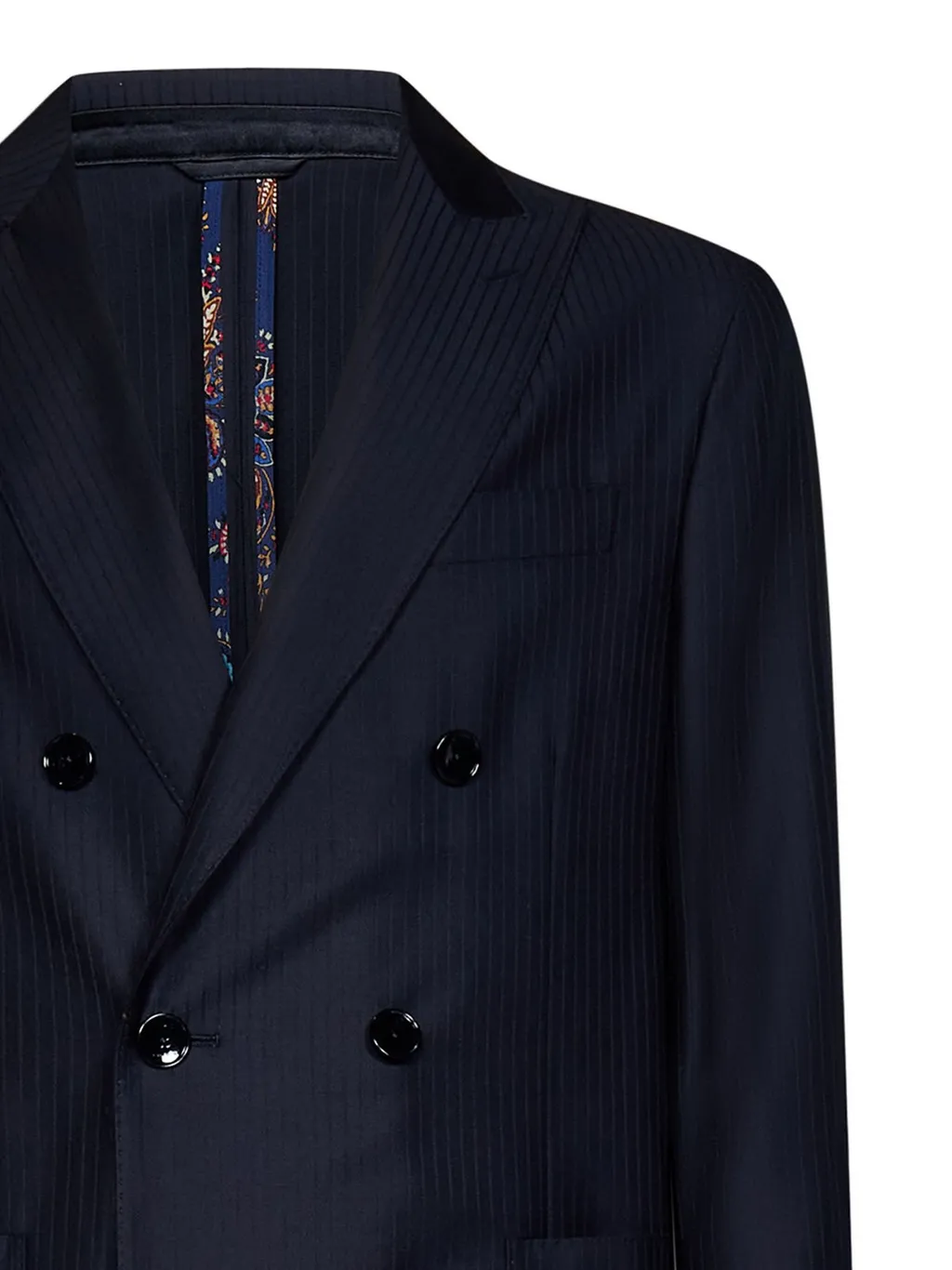 Etro Pinstriped Double-Breasted Blazer