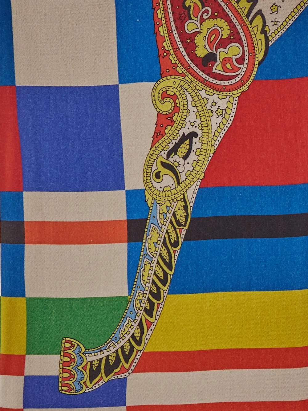 Etro Home Logo Detailed Color-Block Blanket