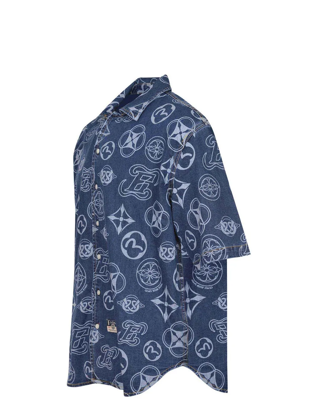 Evisu Logo-Print Denim Shirt