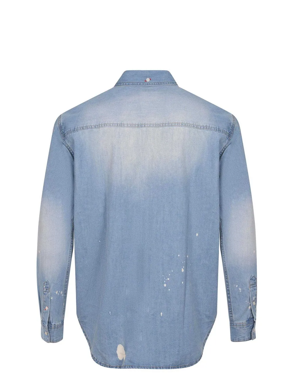 Evisu Paint-Splatter Denim Shirt