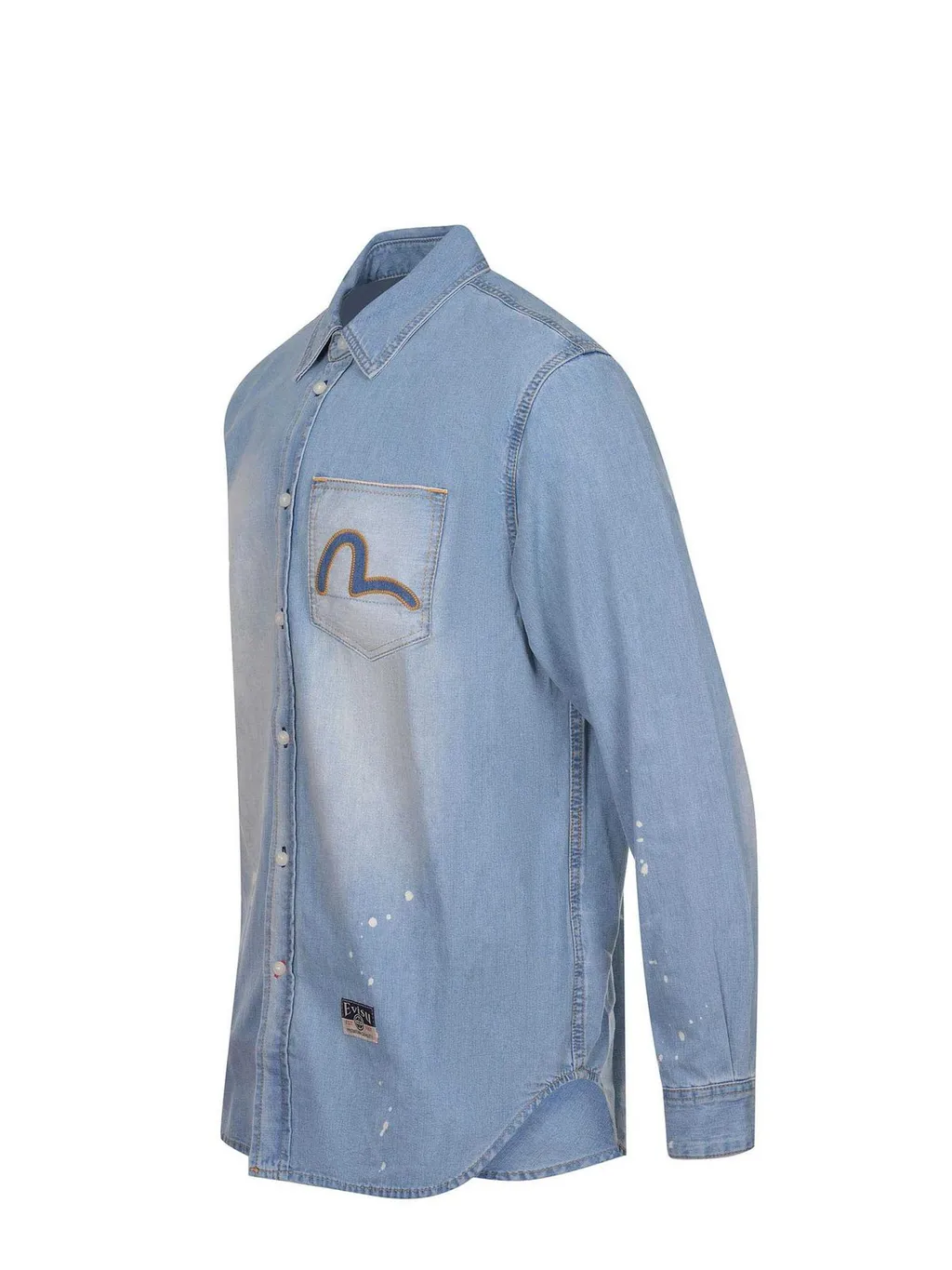 Evisu Paint-Splatter Denim Shirt