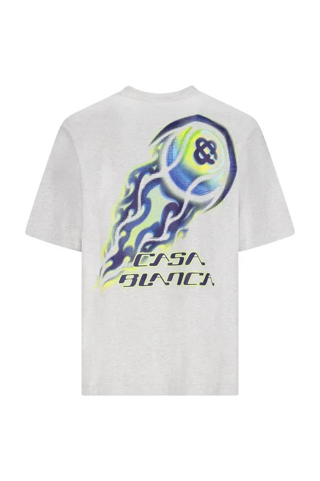 Casablanca Flaming Tennis Ball Oversized Crewneck T-Shirt