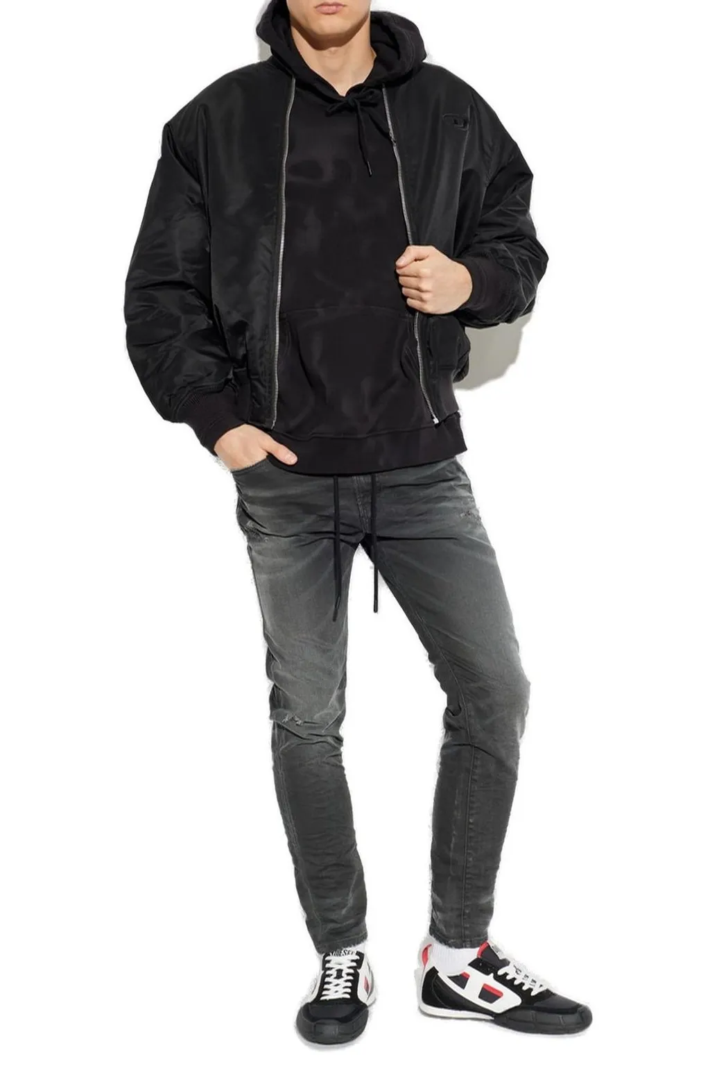 Diesel S-Boxt-Hood-V2 Logo Printed Drawstring Hoodie