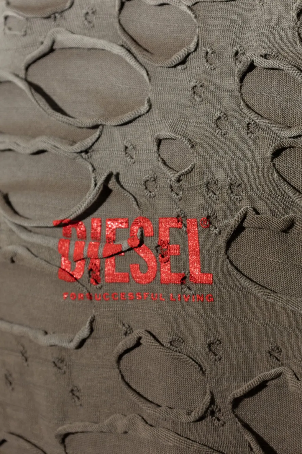 Diesel Ripped Crewneck Drop-Shoulder T-Shirt