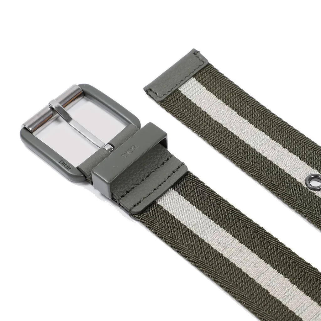 Dior Homme Striped Buckled Belt