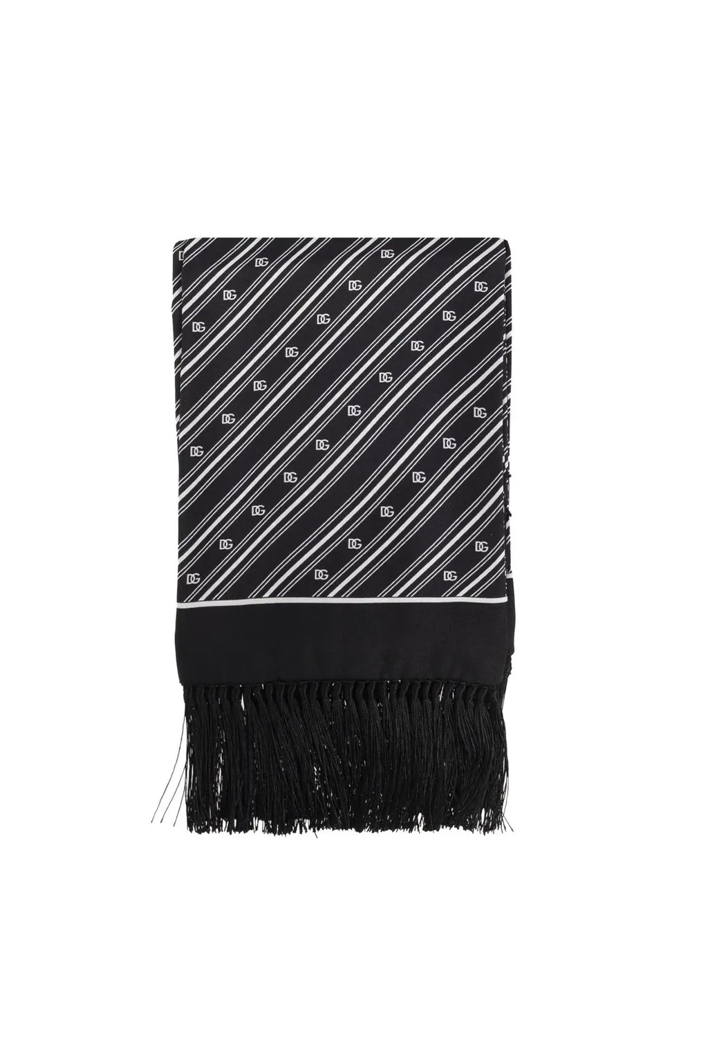 Dolce & Gabbana Dg Logo Jacquard Fringed Scarf