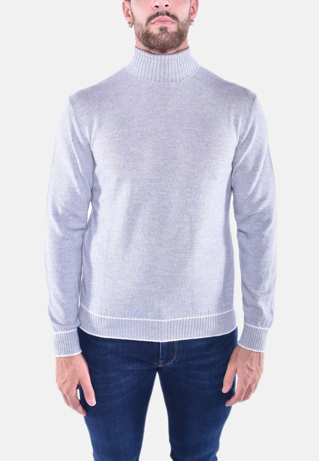 Eleventy Embroidered Turtleneck Knitted Sweater