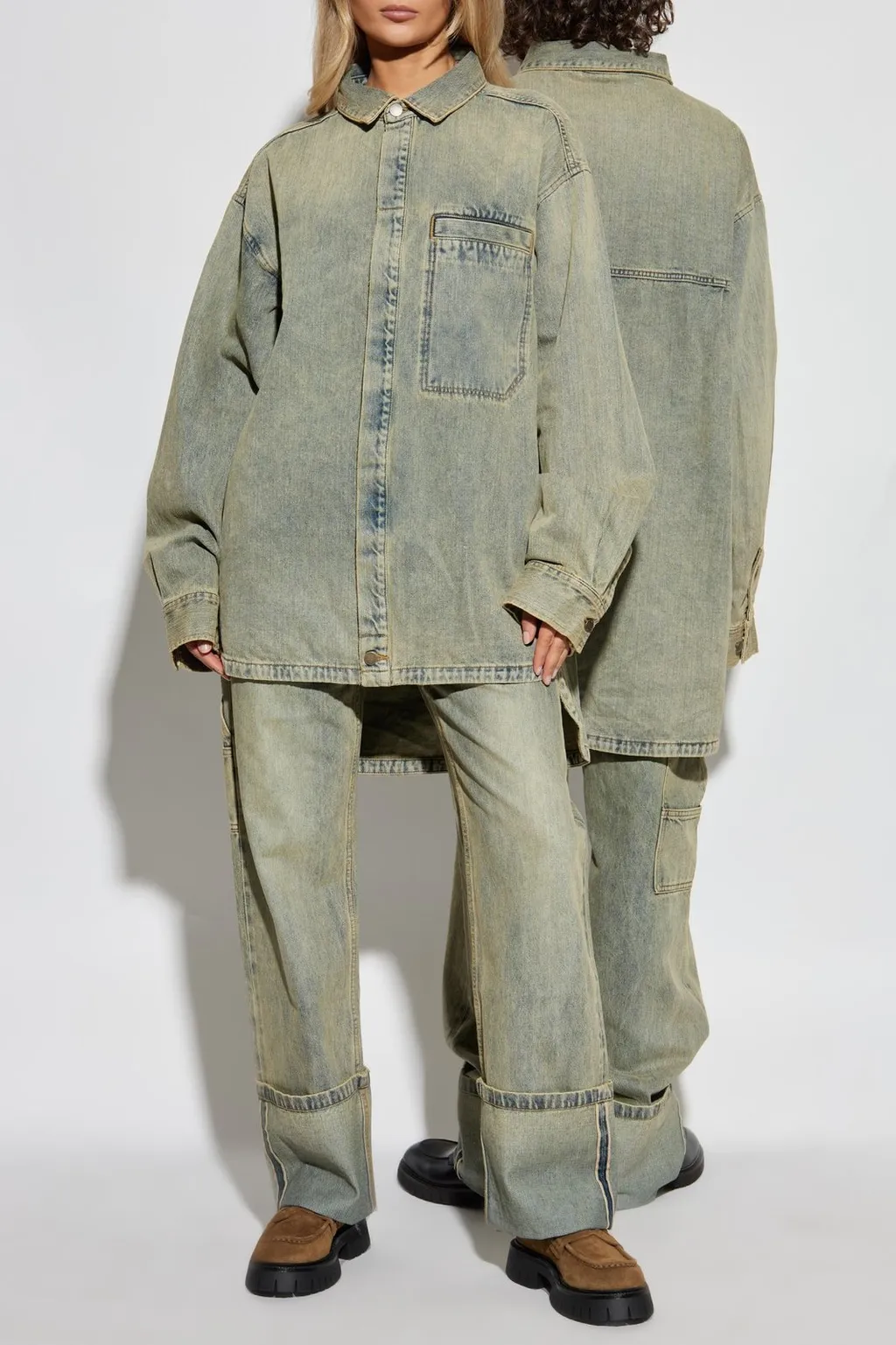 Entire Studios Cuffed Straight-Leg Jeans