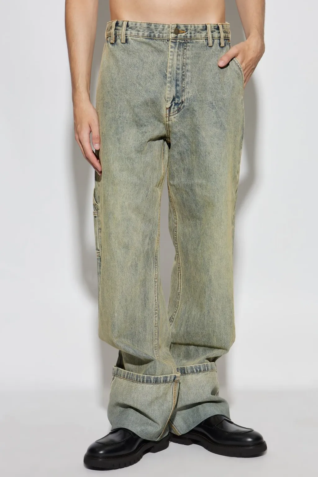 Entire Studios Cuffed Straight-Leg Jeans